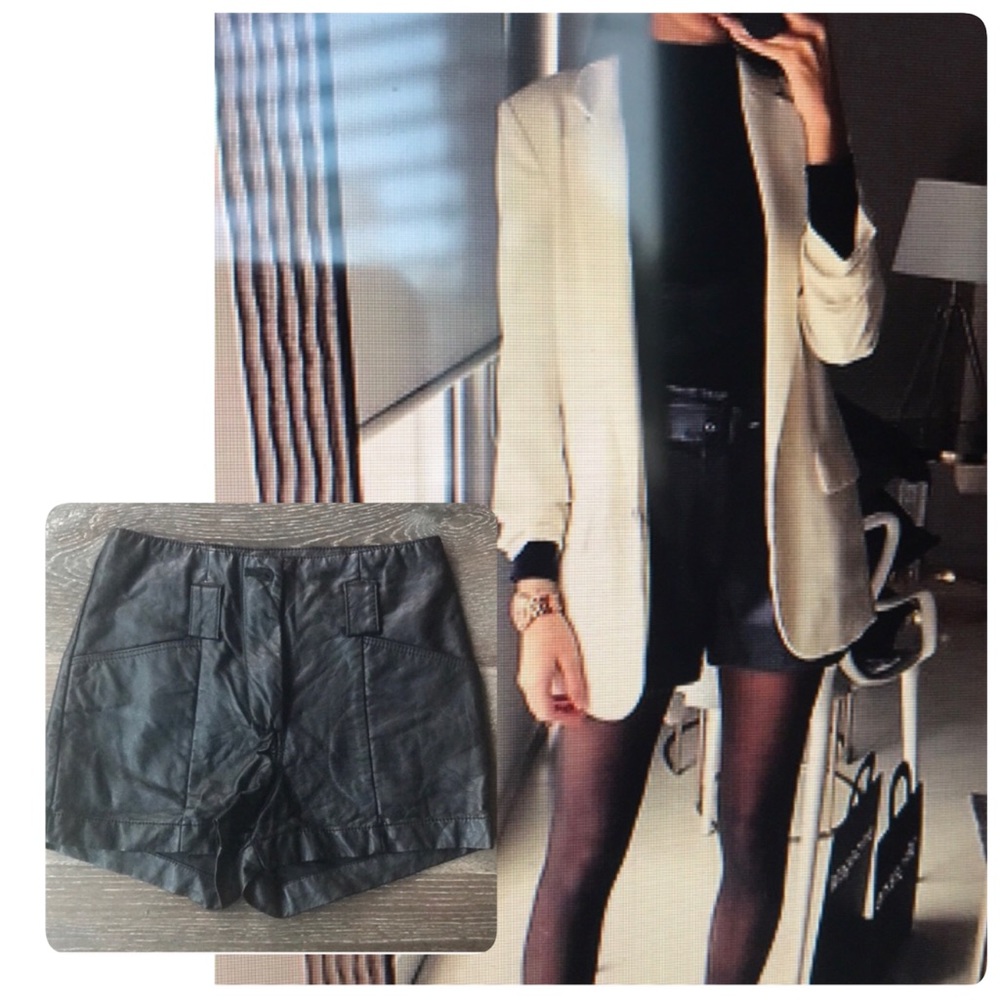 Like New H&M Faux Leather High-waist Shorts